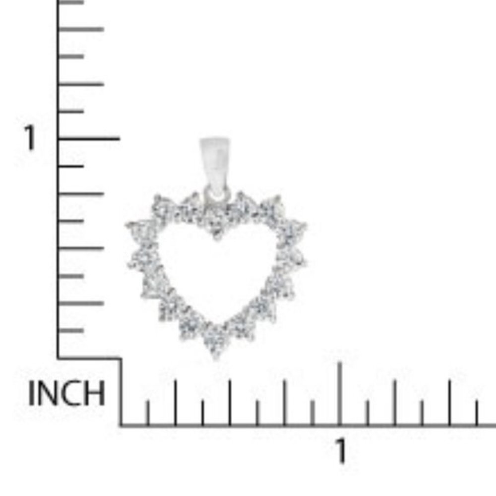 925 AAA Rated 16 Brilliant White CZ's Sterling Heart Necklace NWT - Picture 8 of 10